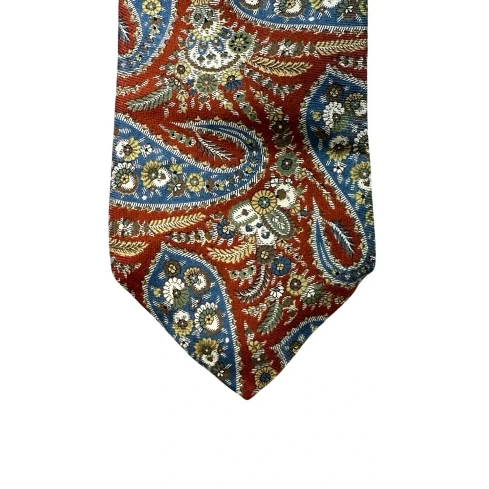 Bert Pulitzer Collectors Edition Ancient Madder Silk Paisley Tie Red Blue USA